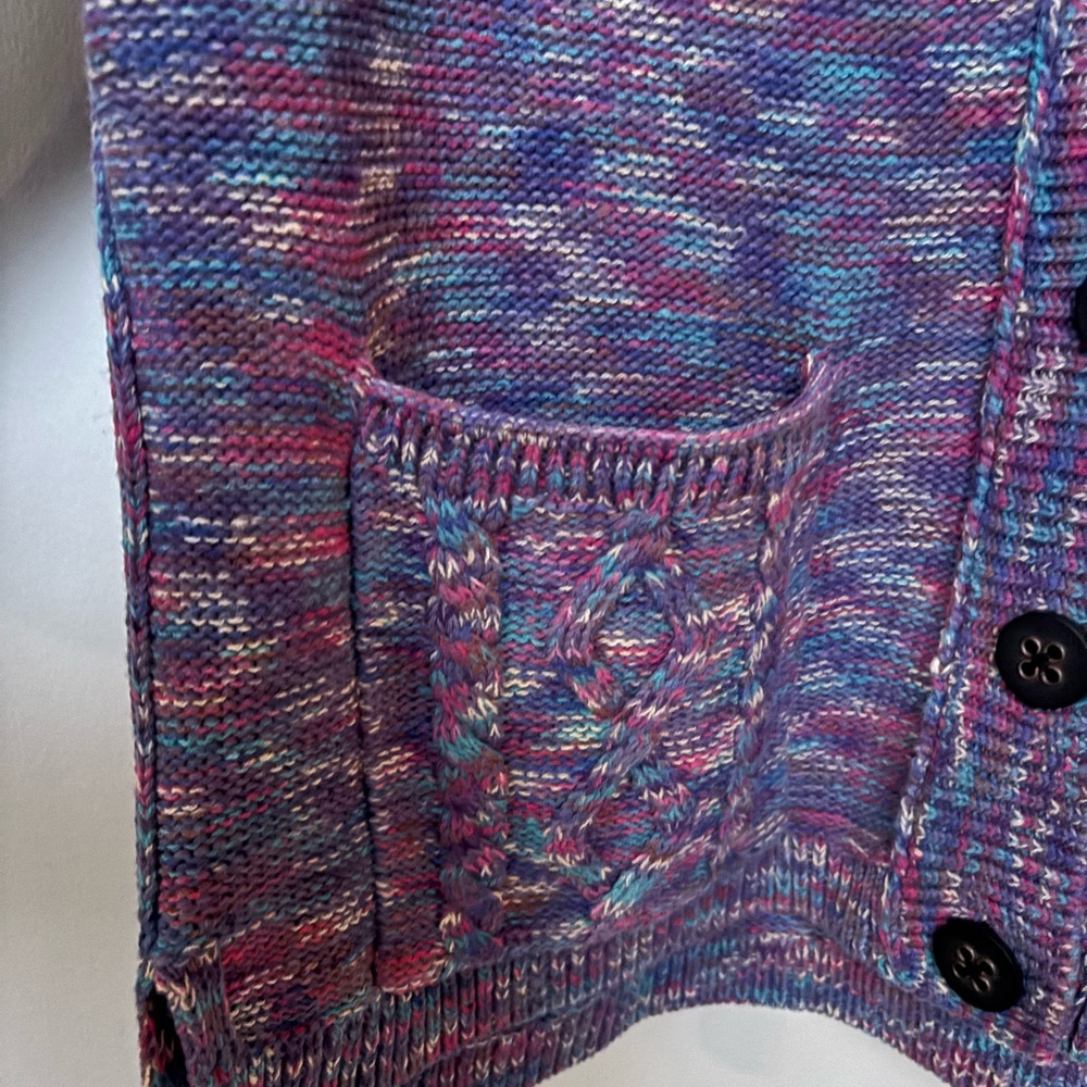 Sundance Ragtime Multicolor Knit Button Cardigan Oversized Small - Picture 5 of 10